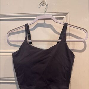 Navy Cropped Tank Top with Adjustable Straps